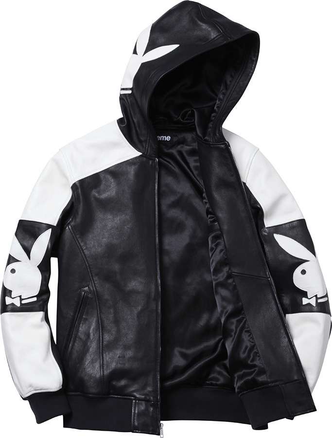 Supreme/Playboy® Hooded Leather Jacket view 3